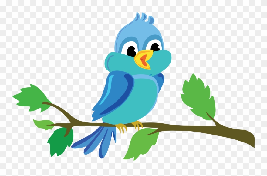 Clipart - Cartoon Bird In A Tree - Png Download