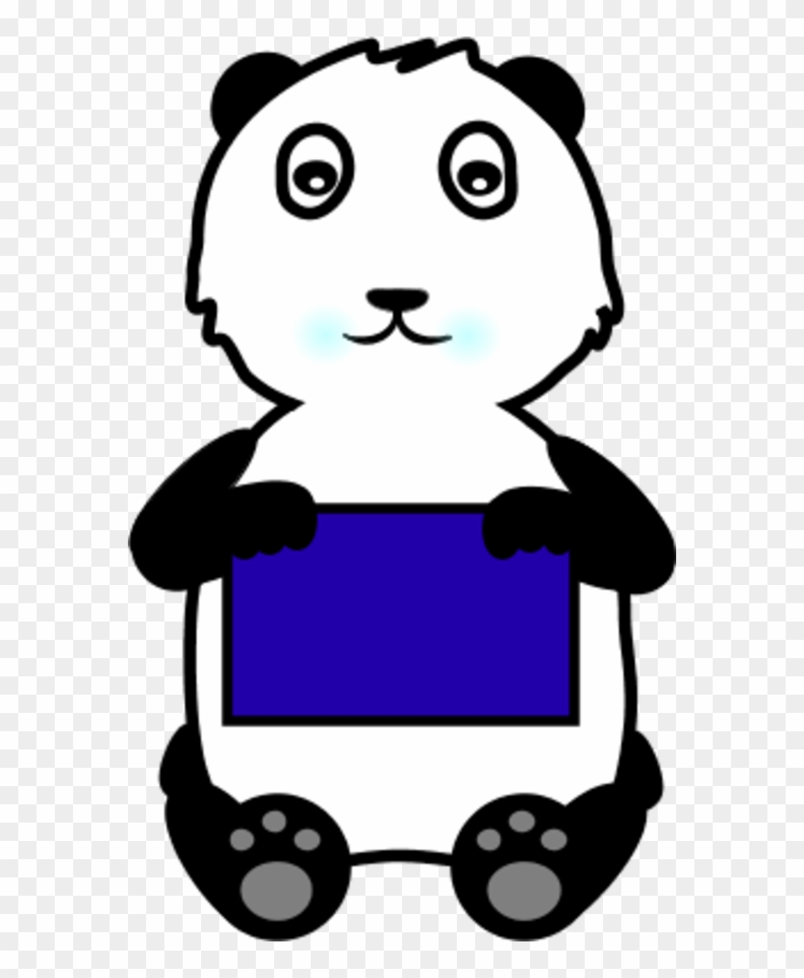 Panda Holding A Sign - Giant Panda Clipart