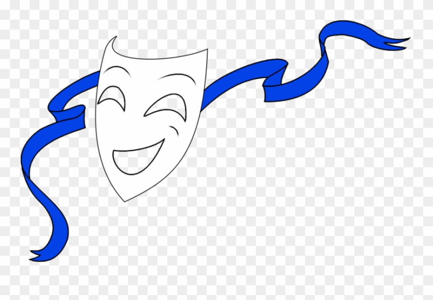 Drama Mask 1 By Pocketdemon On Clipart Library - Drawing - Png Download