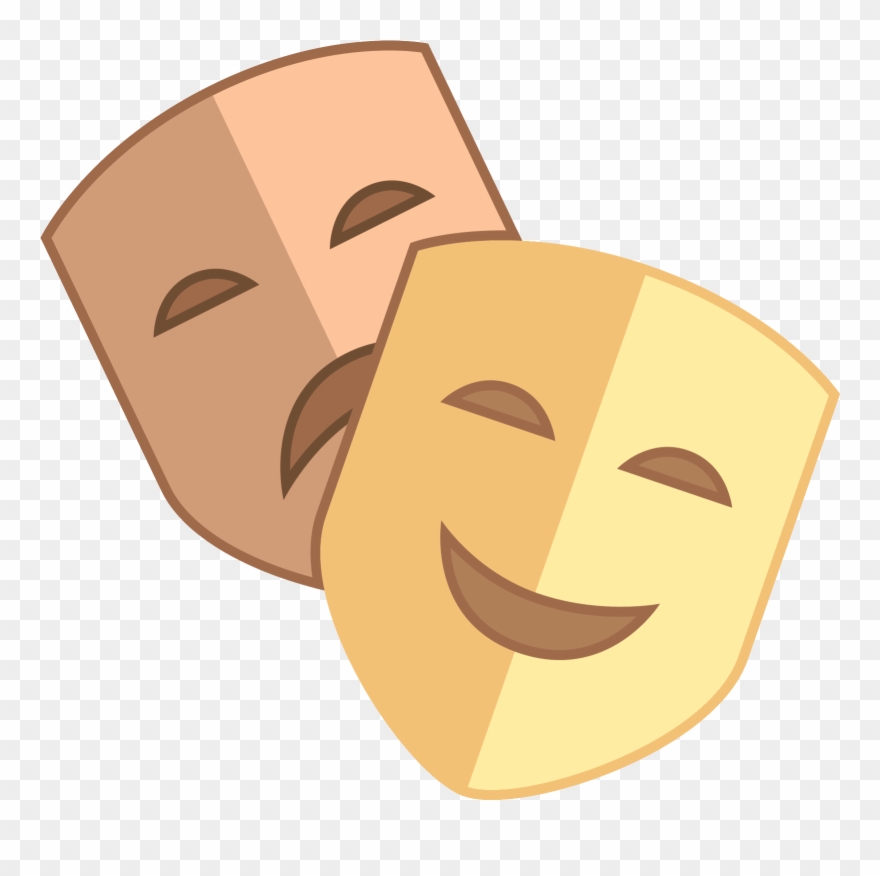 Stereotypical Shakespear Derivative Two Masks - Theatre Icon Clipart