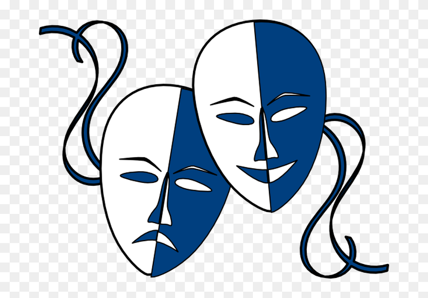 Mask Clipart Theater - Theater Mask Clip Art Png Transparent Png