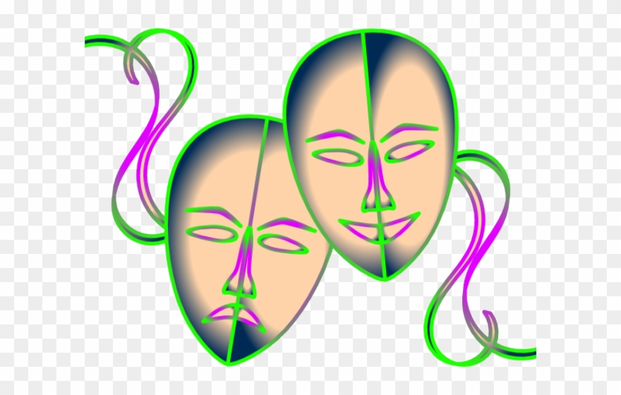 Theater Masks Clipart - Theatre Mask - Png Download