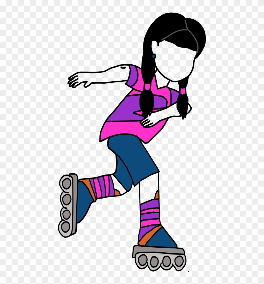 Black Girl Roller Skating - Roller Blade Clipart Png Transparent Png