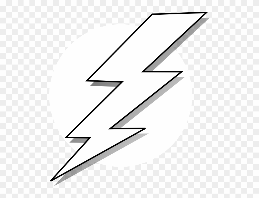Comic Lightening Black And White Clip Art - White Lightning Bolt - Png Download