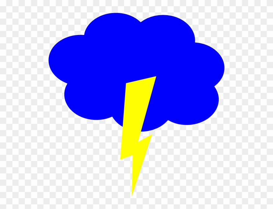 Blue Cloud Lightning Clipart - Png Download