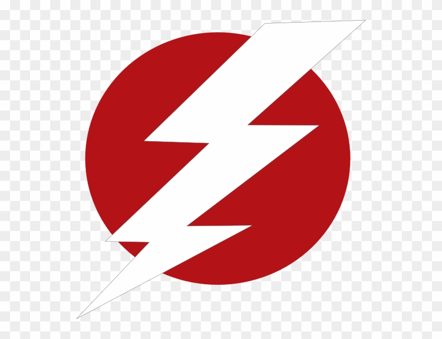 Red Lighting Blot Encirled Clip Art At Clipartimage - Red Lightning Bolt Logo - Png Download