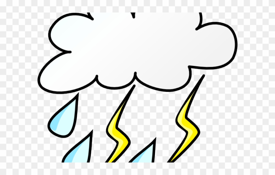 Lightning Clipart Cartoon - Stormy Weather Clip Art - Png Download