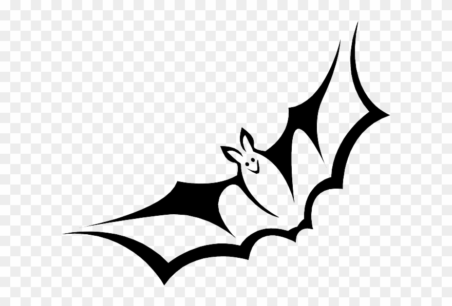 Bat, Outline, Silhouette, Bird, Animal, Mammal - Black And White Bat Clipart