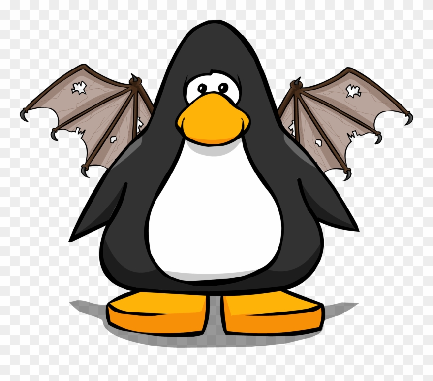 Brown Bat Wings From A Player Card - Penguin With Top Hat Clipart