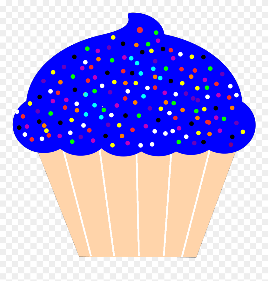 Clip Art Cupcake Blue - Png Download