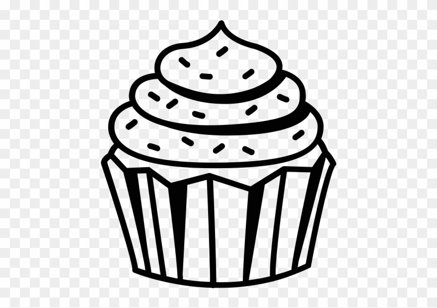 Cupcake Clipart Black And White Black And White Cupcake - Cup Cake Black And White Png Transparent Png