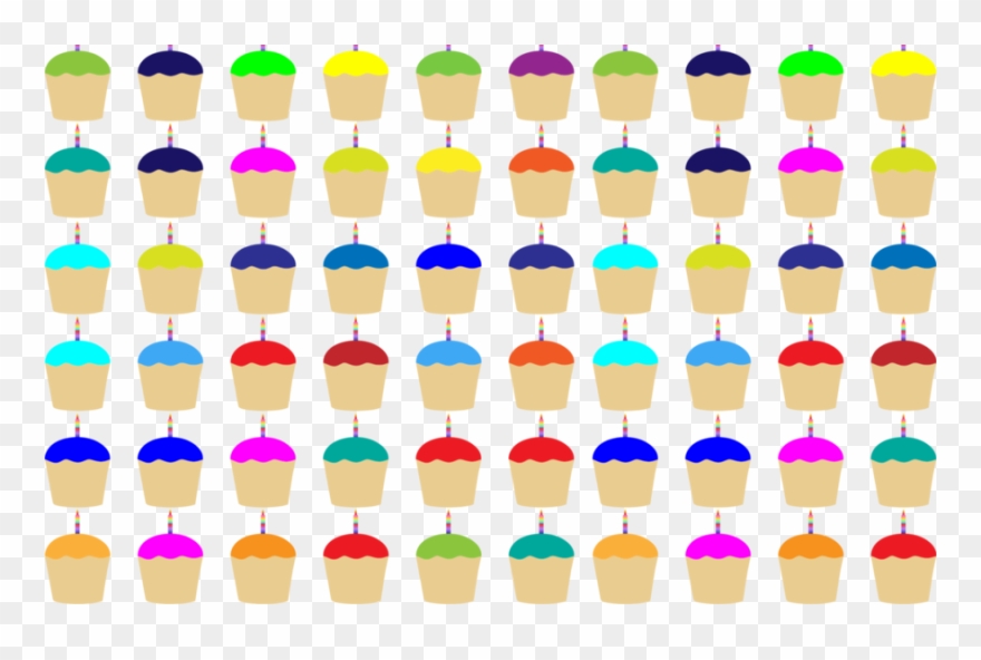 Cupcake Clipart Cupcake Clip Art - Bunte Kleine Kuchen Mit Kerzen Grußkarte - Png Download