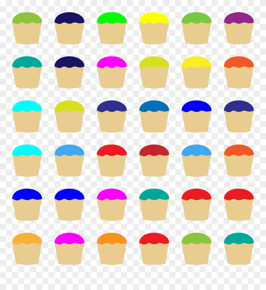 Cupcake Clipart Cupcake Paper - Bunte Kleine Kuchen Mit Kerzen Grußkarte - Png Download