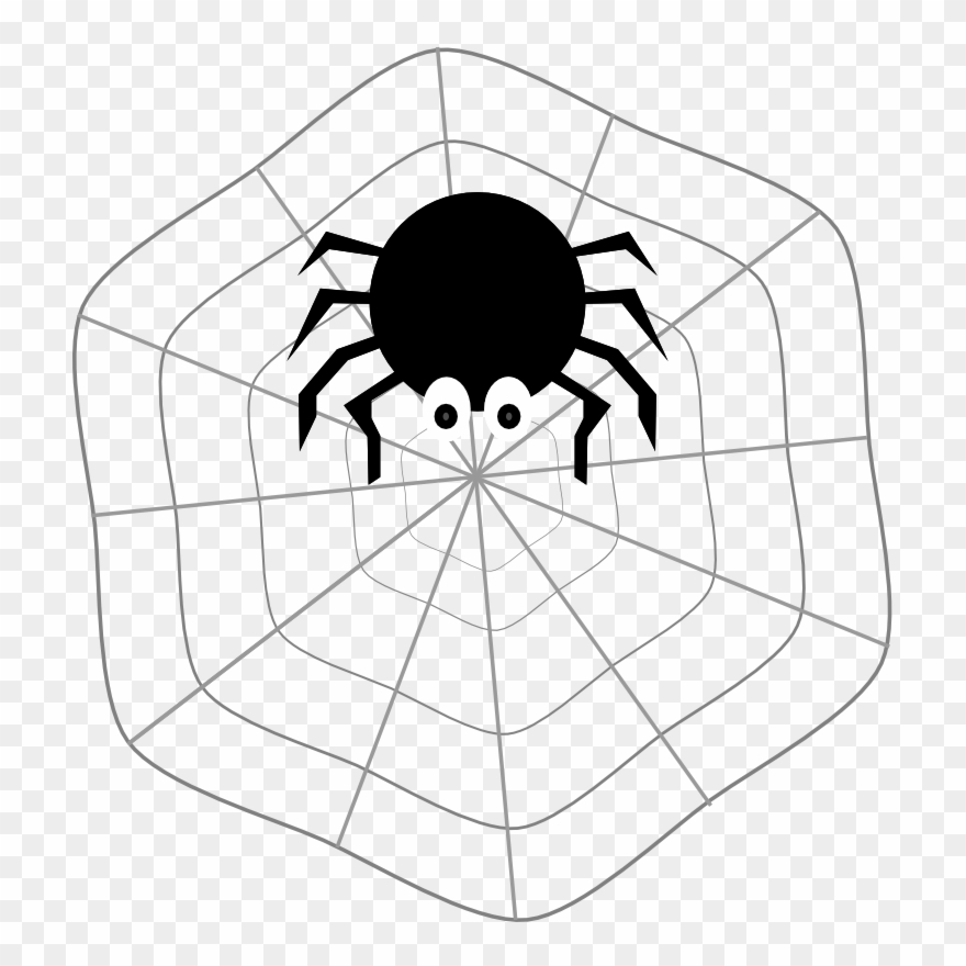 Spider On Web - Spider On Web Clipart - Png Download