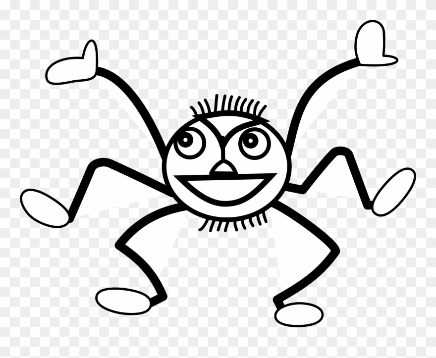 Spider Black And White Spider Black And White Clipart - Little Miss Muffet Cartoon - Png Download