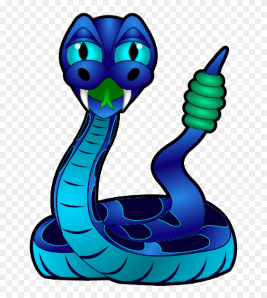 Rattlesnake Clipart Animated - Blue Snake Clipart - Png Download