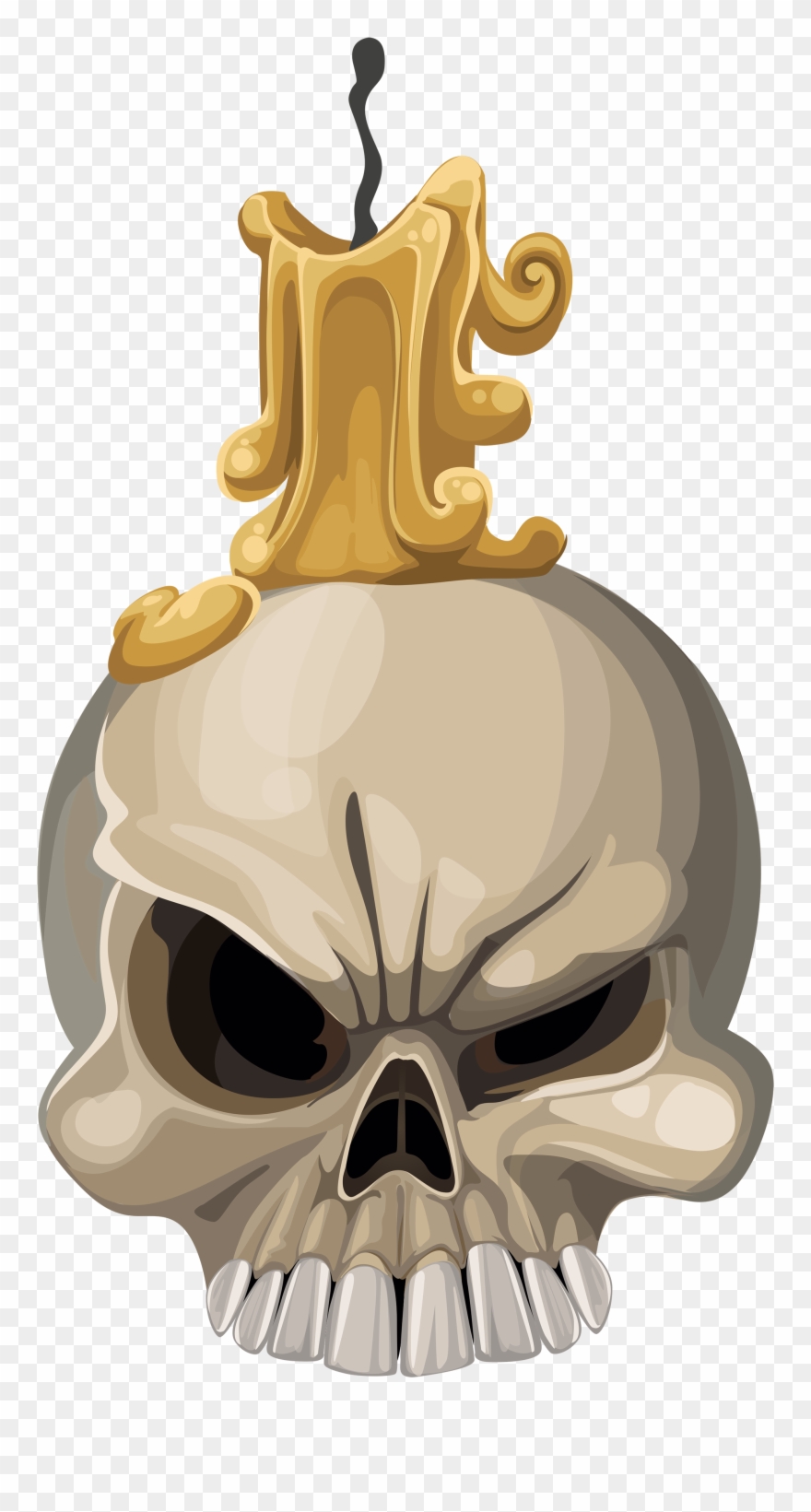 Cobra Clipart Skull - Vela De Halloween Desenho - Png Download