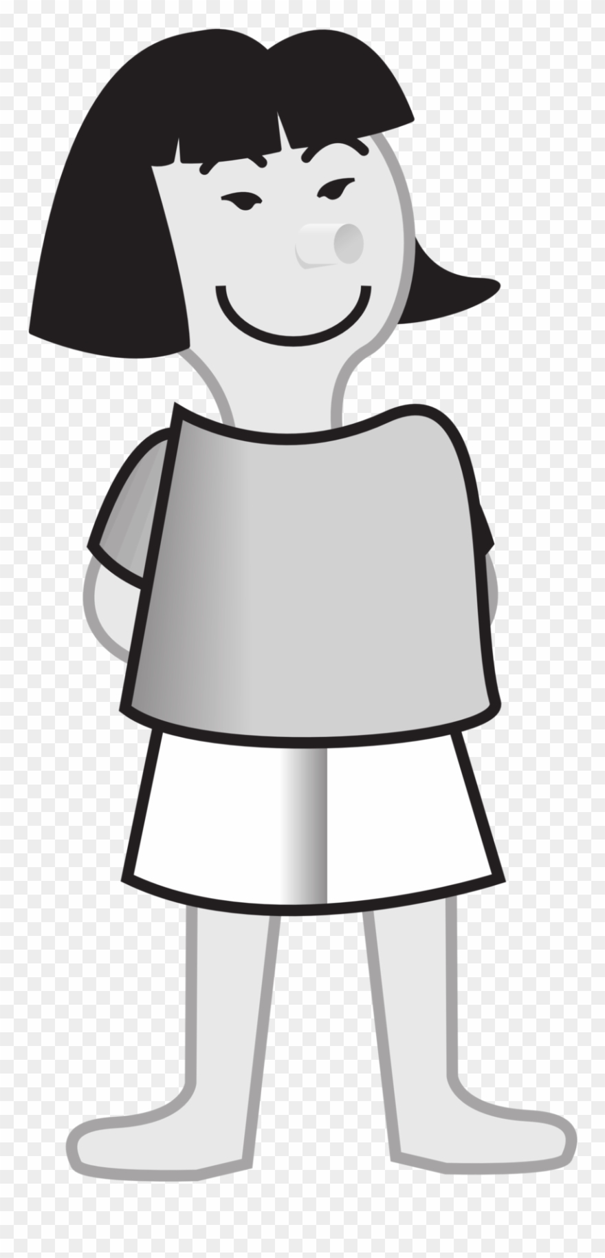 Space Page 21 Asian Girl - Handsup Girl Clipart Black And White - Png Download
