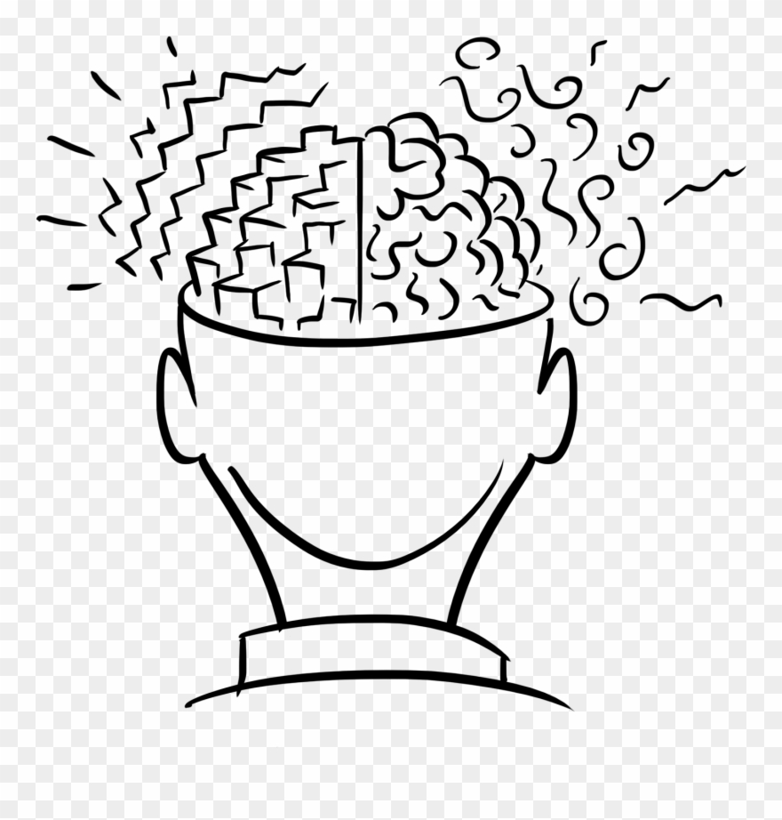 Thoughts Drawing Thinking - Drawing Of A Brain Thinking Clipart