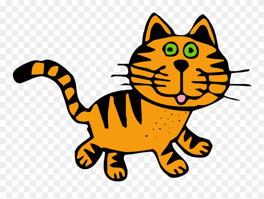 Cat Cartoon Clipart - Kot Rysunek Png Transparent Png