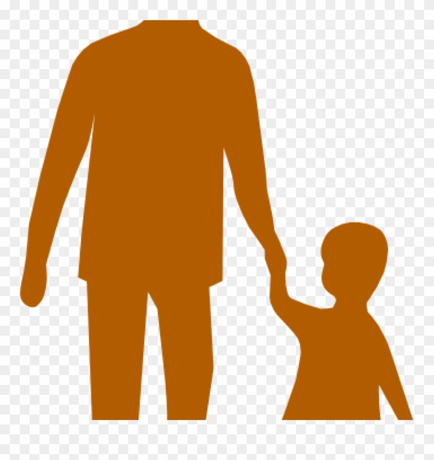 Adult Clipart Purple Adult Child Holding Hands Clip - Png Download