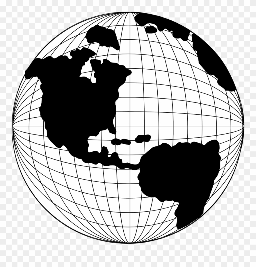 Globe Clipart Globe Map Pencil And In Color - Globe Line Art Png Transparent Png