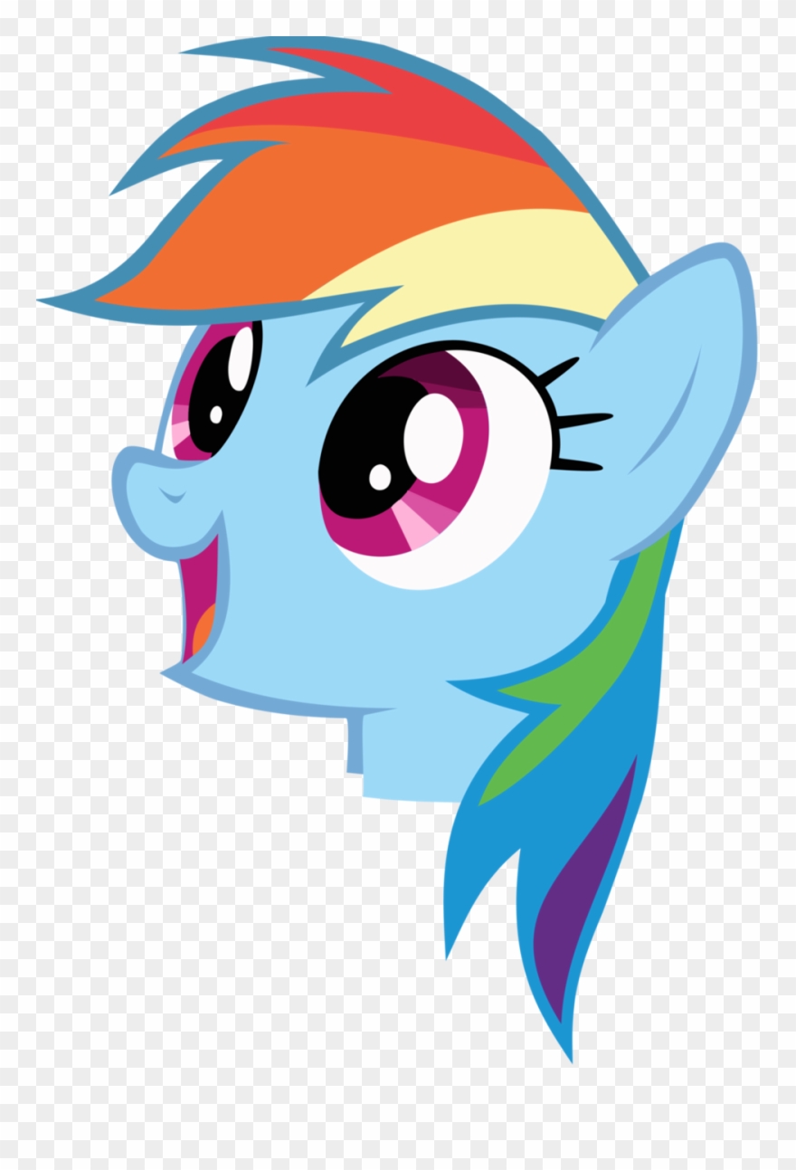 My Little Pony Clipart Head - My Little Pony Rainbow Dash Head - Png Download