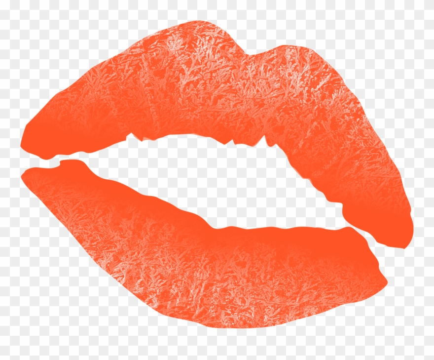 Lips Clipart Kiss Mark - Orange Lip Print - Png Download