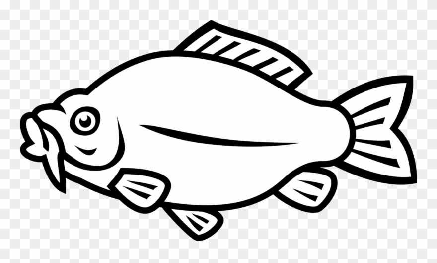 Clip Art Black And White Ufeff - Carp Vector - Png Download