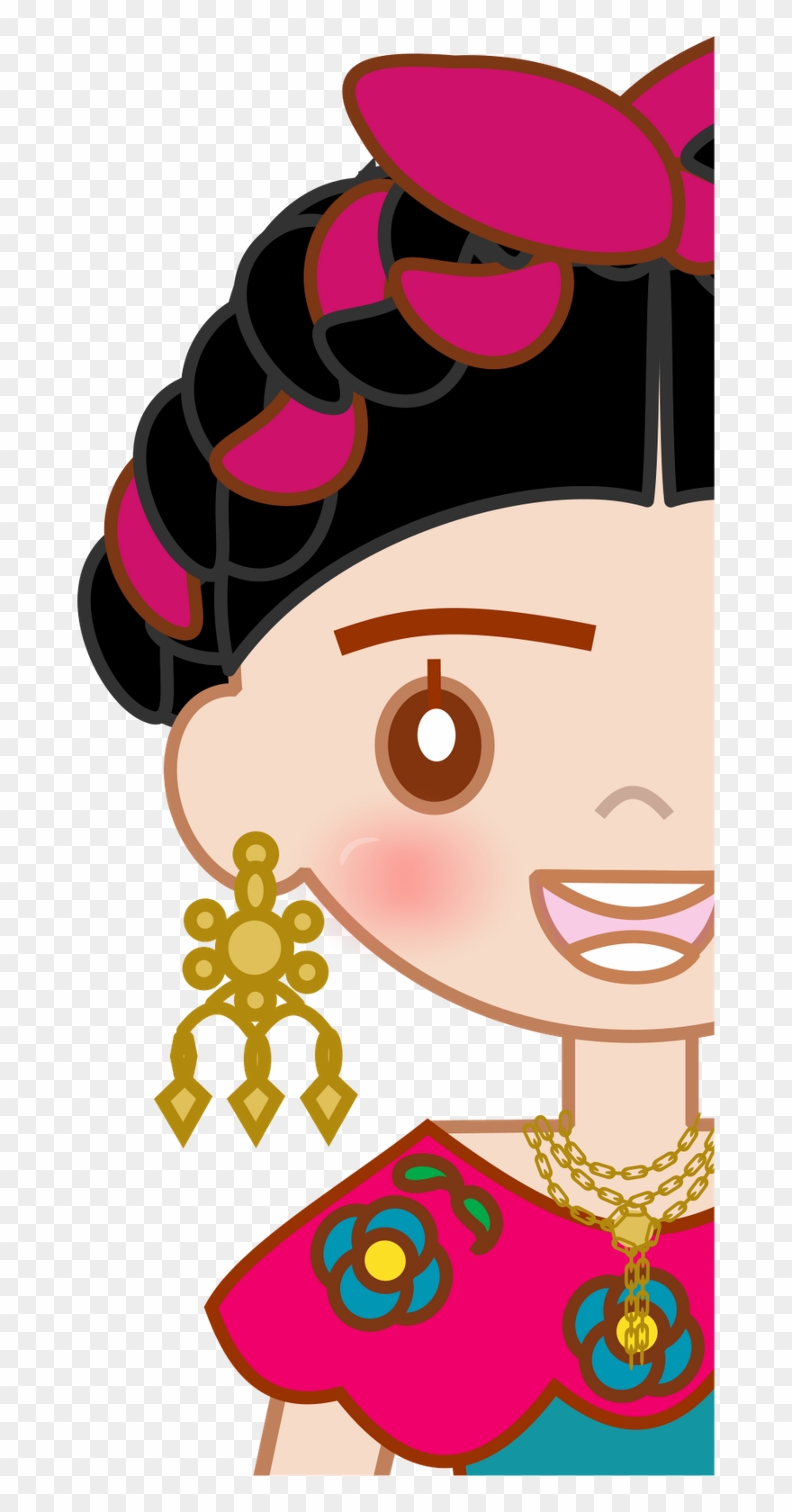 Download Frida Khalo En Caricatura Clipart Drawing - Frida Kahlo Kawaii Png Transparent Png