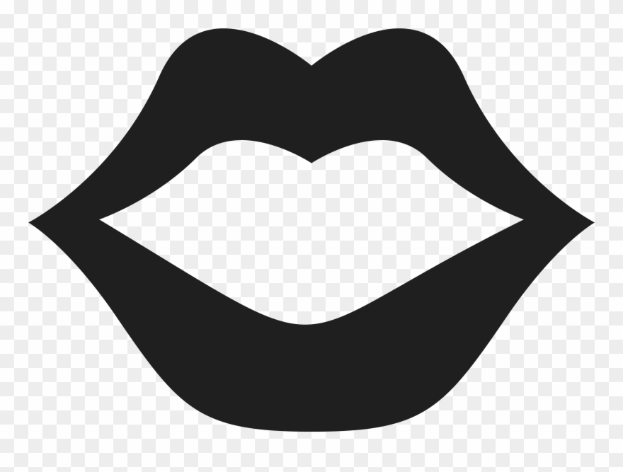 Vector Black And White Collection Of High Quality Free - Lips Kiss Clipart Black And White - Png Download