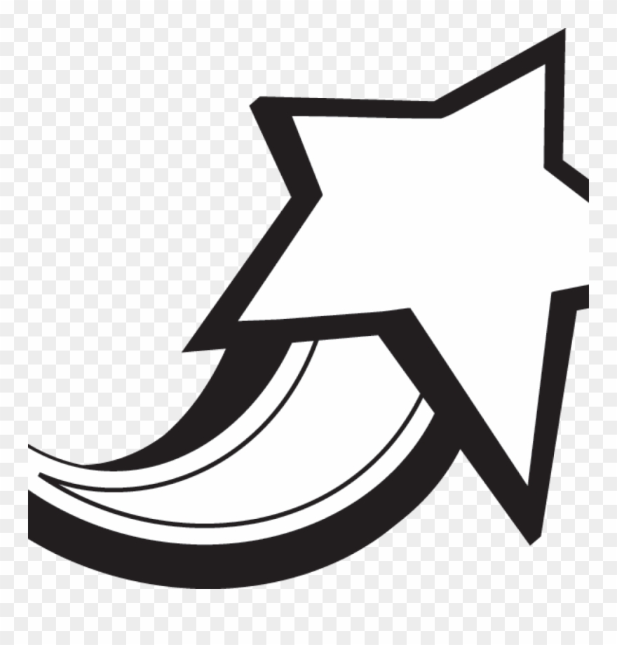 Shooting Star Clip Art Black And White Shooting Star - Shooting Star Clipart Black And White Free - Png Download