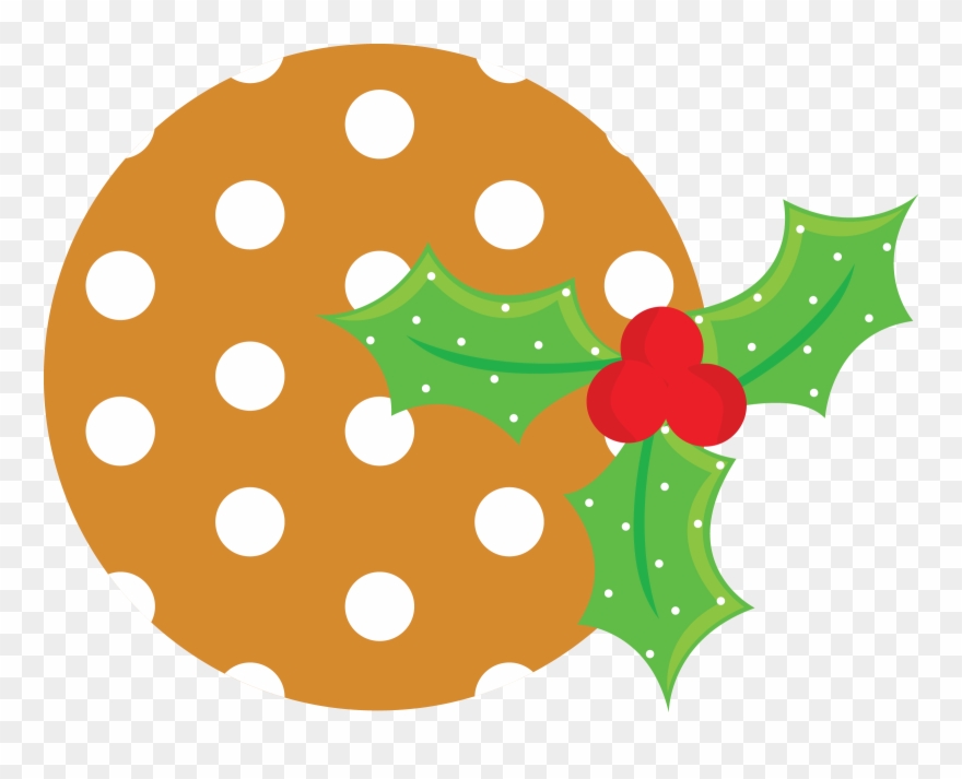 Christmas Cookie And Holly Clip Art - Illustration - Png Download