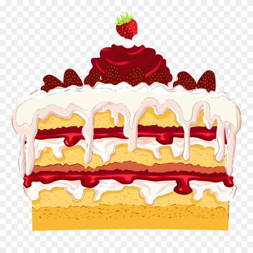 Holiday Dessert Cliparts - Clipart Fruit Birthday Cake - Png Download