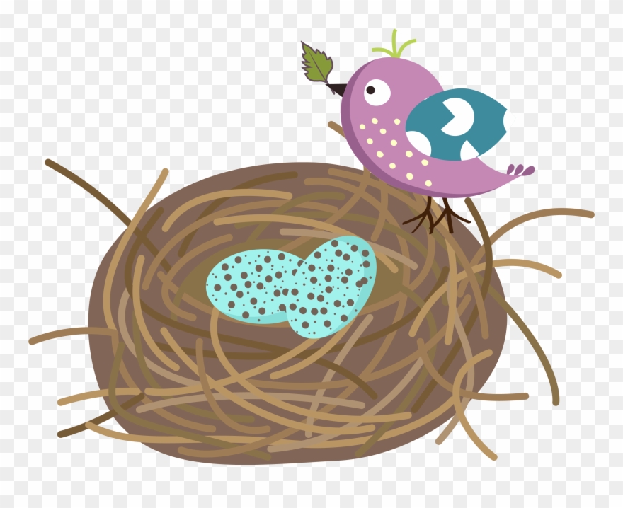 Banner Black And White Download Bird Nest Clipart - Nest Vector Free Transparent - Png Download