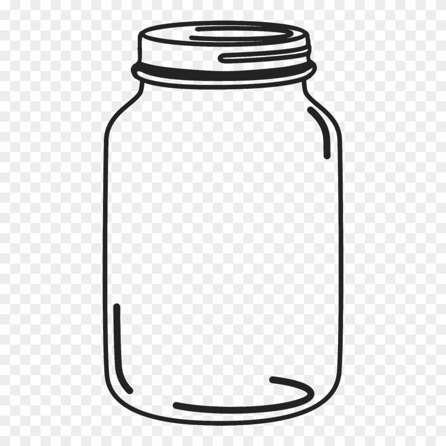 Mason Jar Rubber Stamp - Transparent Mason Jar Clip Art - Png Download
