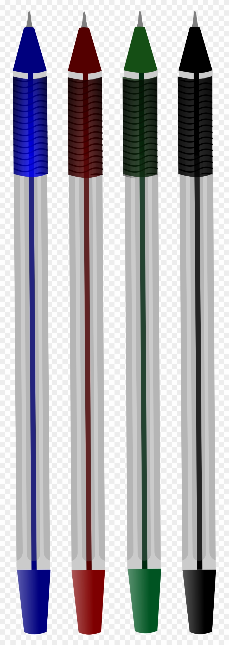 3 Pens Black And White Clipart Paper Ballpoint Pen - 3 Pens Clipart Black And White - Png Download