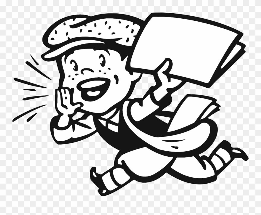 Paper Clipart Boy - Newspaper Boy Clip Art - Png Download