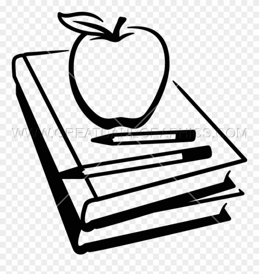 School Books Production Ready Artwork For T Shirt Printing - School Books Clipart Black And White - Png Download