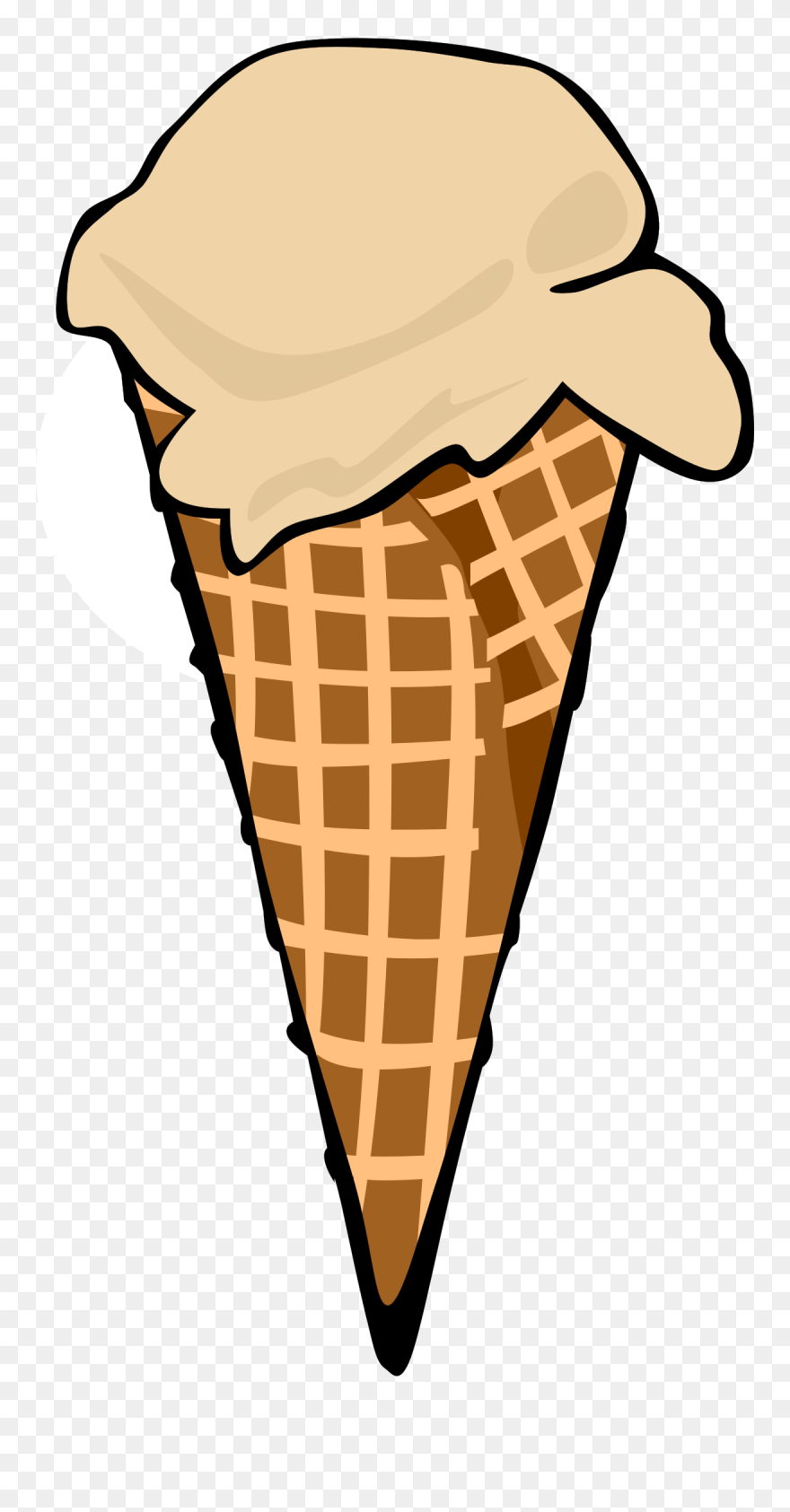 Ice Cream Cones Ff Menu Black White - Ice Cream 1 Scoops Clipart