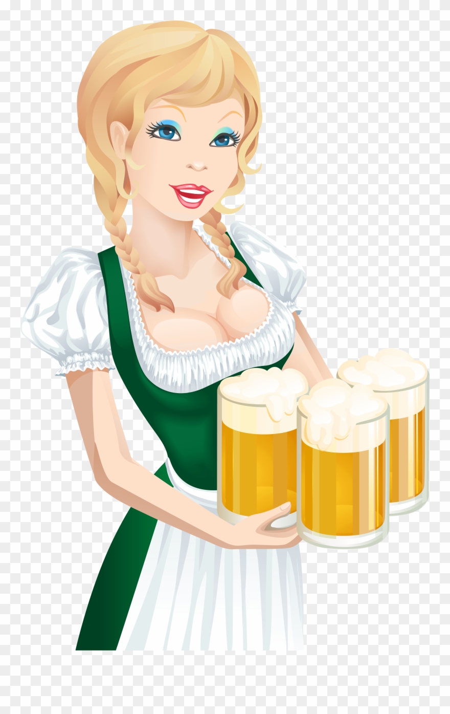 Oktoberfest Girl Png Beer Cartoon Girl Clipart