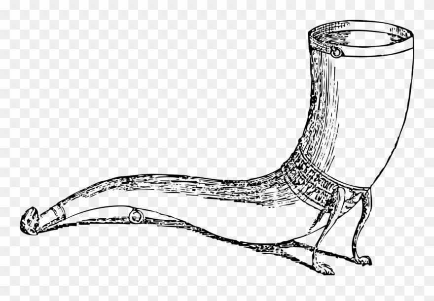 Drinking Horn Line Art Drawing Viking - Drinking Horn Black And White Clipart