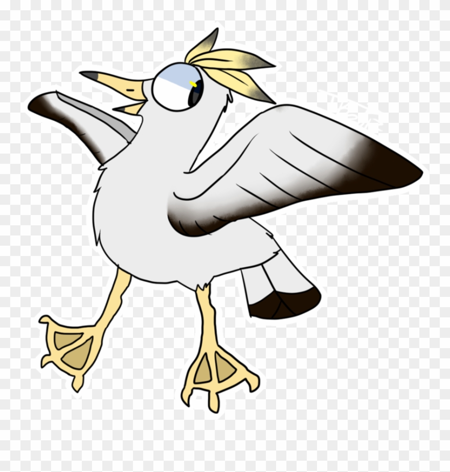Png Black And White Library Birb Drawing Seagull - Cartoon Clipart