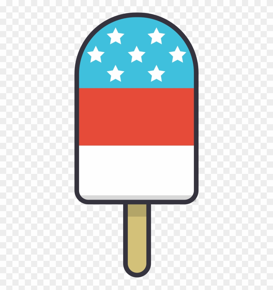 Ice Cream On Stick - U.s.a. Eis-lutschbonbon Baby Spucktuch Clipart