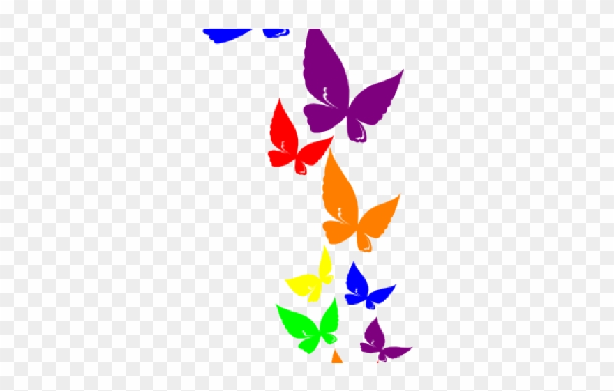 Rainbow Butterfly Clipart Large - Png Download