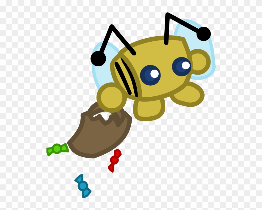 A Starver In A Bee Costume With A Bag Full Of Candy Clipart