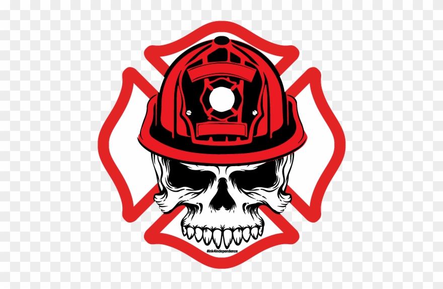 Fire Chief Skull With Border Decal Clipart