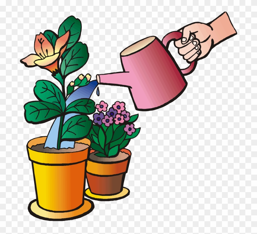 Watering Flowers Clip Art - Png Download