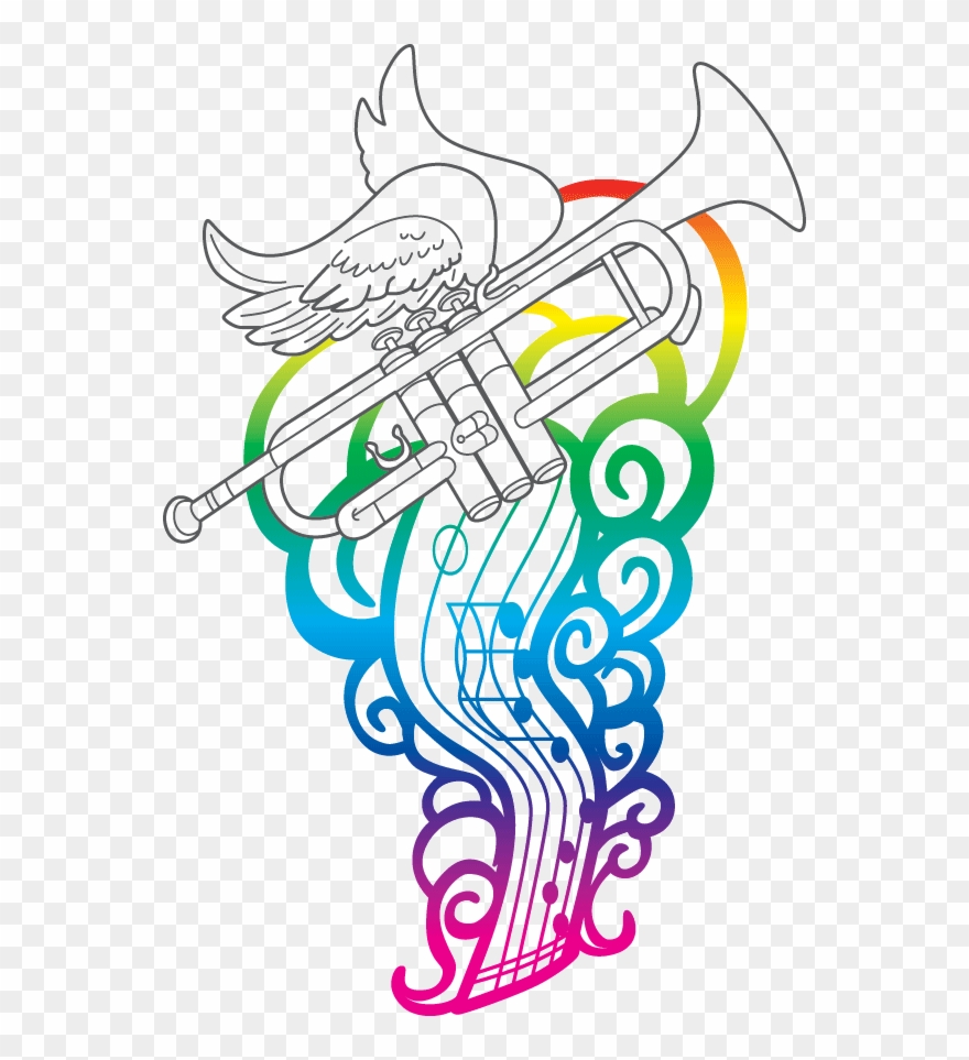 Trumpet Colored By Wendyskaleidoscope On Deviantart Clipart