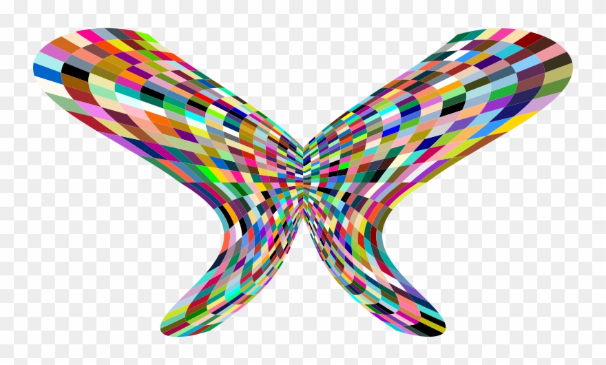 Clipart Colorful Geometric Butterfly Small Butterfly - Png Download